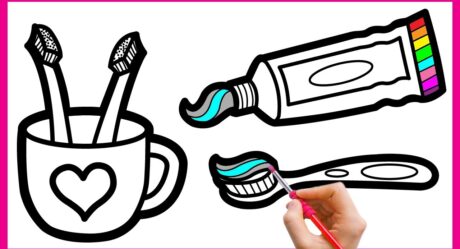 How to Draw Toothpaste and Toothbrush For Kids ?