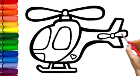 How to Draw Helicopter For Children ?