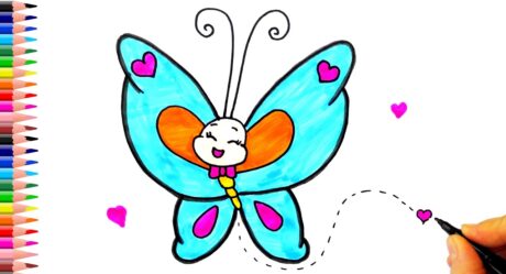 ÇOK KOLAY! Sevimli Kelebek Çizimi – Kolay Çizimler – Kelebek Nasıl Çizilir?