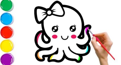 How to draw cute octopus for kids?