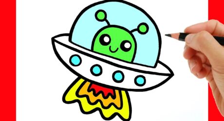 HOW TO DRAW AN ALIEN UFO – DRAWING A CUTE ALIEN – HOW TO DRAW A ALIEN EASY