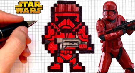 TUTO DESSIN STORMTROOPER ROUGE PIXEL ART STAR WARS