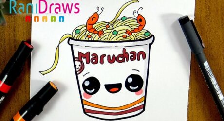 Cómo dibujar una SOPA MARUCHAN kawaii – Paso a paso