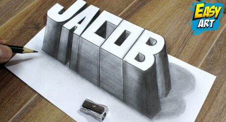 How to Draw 3D Letters JACOB ✅ DRAWING 3D ⭐( FUNCIONA ) 🔹 Como Dibujar Letras 3D ► Easy Art