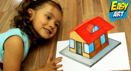 Como Dibujar y Pintar una Casa en 3D – Dibujos 3D – Drawing 3D – Gambar 3d -Easy Art