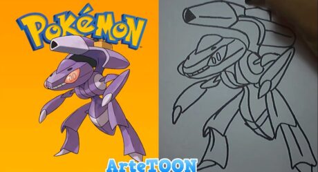 Como dibujar a Genesect paso a paso (Pokemon) – How to draw Genesect