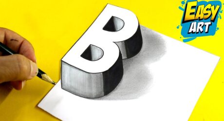 COMO Dibujar LETRAS en 3D LETRA B 🔴 How to Draw 3D LETTERS Letter B ► Dibujar letras BONITAS en 3D