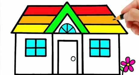 HOW TO DRAW A HOUSE EASY STEP BY STEP – DRAWING AND COLORING A HOUSE