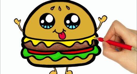 Drawing a hamburguer easy step by step