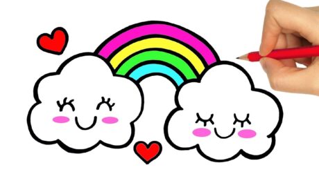 HOW TO DRAW A CLOUD – HOW TO DRAW RAINBOW EASY STEP BY STEP – How to Draw a Rainbow and Clouds Easy