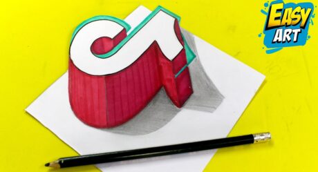🟢 Cómo DIBUJAR el Logo TIK TOK 3D paso a paso – Dibujos 3D – Easy Art