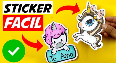 Como Hacer STICKERS 3D Super FACIL 2019 ✅🔴 Crea Dibujos sticker de unicornio ( AMOR ) ► Easy Art