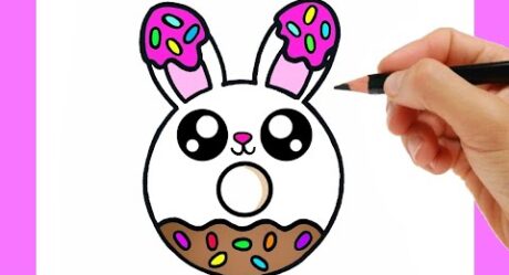 HOW TO DRAW A DONUT EASY – DRAWING A CUTE BUNNY EASY STEP BY STEP – DRAWING AND COLORING A DONUT